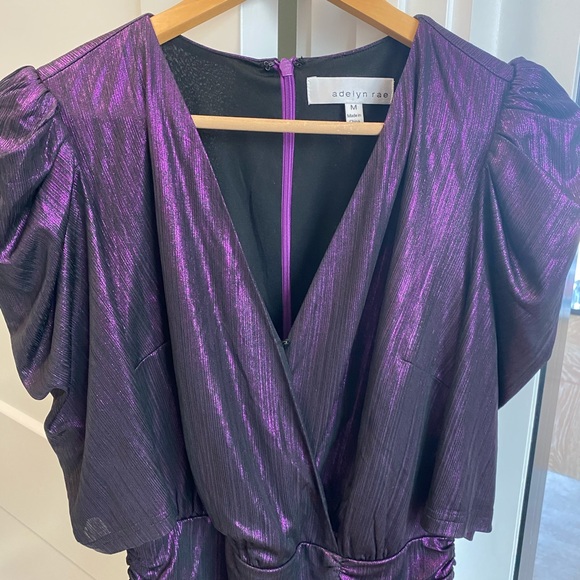 Adelyn Rae Ruiza Metallic Puff Sleeve Mini Dress - Picture 11 of 15